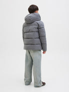 Jack Jones Youths Global Junior Puffer Jacket-Castlerock Castlerock back view