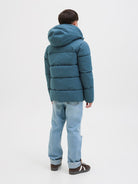 Jack Jones Youths Global Junior Puffer Jacket-Orion Blue Orion Blue back view