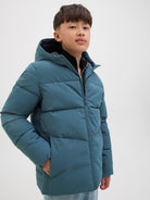 Jack Jones Youths Global Junior Puffer Jacket-Orion Blue Orion Blue detail view