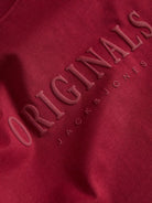 JACK JONES ORIGINALS Frederiksberg Tee Short Sleeve Crew Neck-Tibetan Red Tibetan Red back view