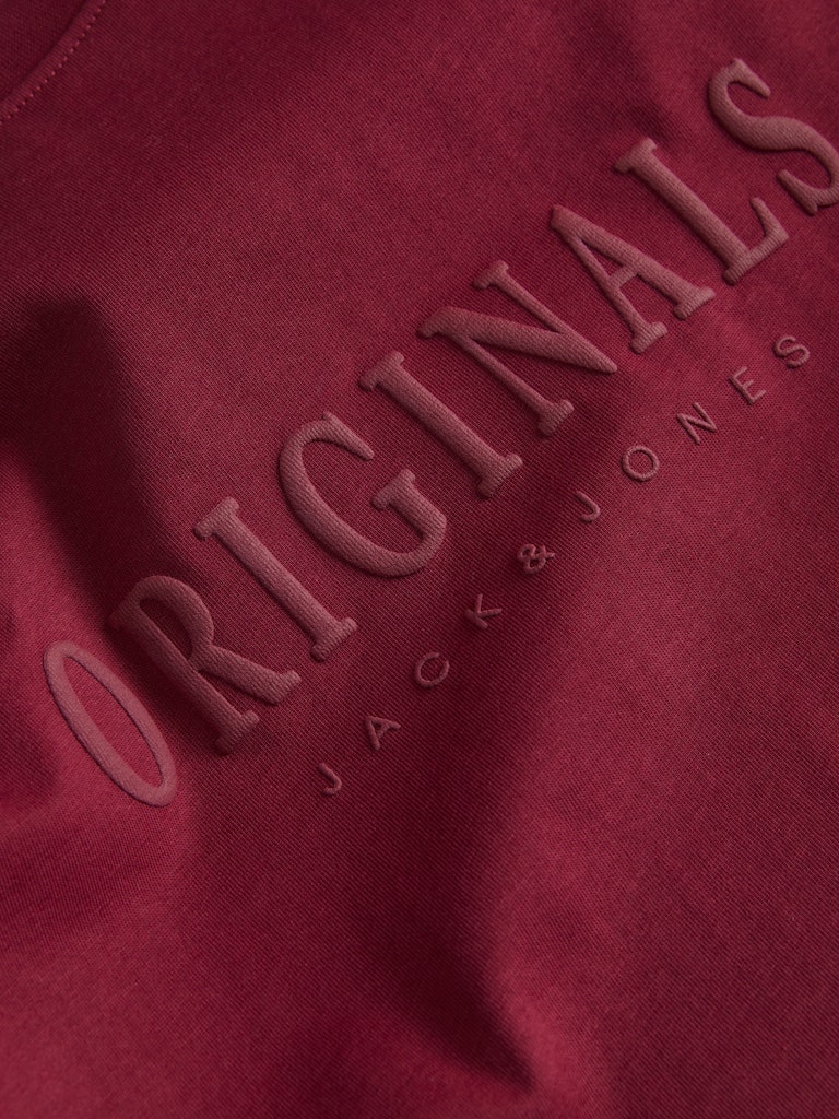 JACK JONES ORIGINALS Frederiksberg Tee Short Sleeve Crew Neck-Tibetan Red Tibetan Red back view