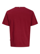 JACK JONES ORIGINALS Frederiksberg Tee Short Sleeve Crew Neck-Tibetan Red Tibetan Red detail view