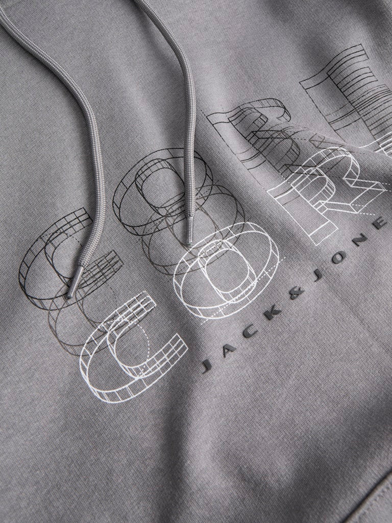 JACK JONES CORE Fusion Branding Sweat Hood-City Skyline City Skyline back view