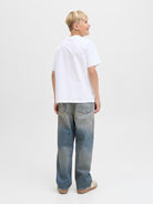 Jack Jones Youths Tier Junior Tee-Bright White Bright White model front view