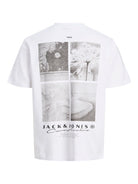 JACK JONES CORE Point Back Print T-shirt-Bright White Bright White model front view