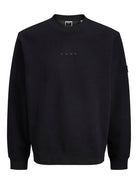 JACK JONES CORE Point Badge Crew Neck-Black Black front view