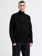 JACK JONES PREMIUM Blurichard Knit High Neck-Black Black front view