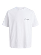 JACK JONES ORIGINALS Nostalgia Chest Tee-Bright White Bright White front view