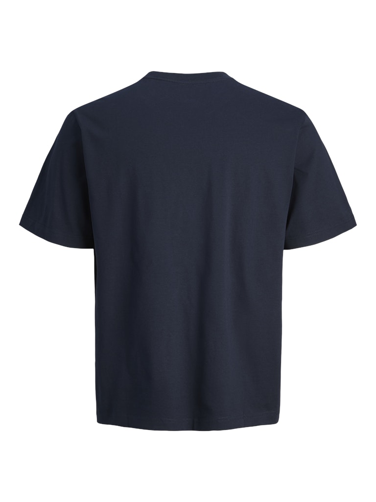 Navy blue t-shirt on a white background