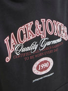 Jack Jones Youths Ari Branding Black Sweat Junior Hoodie Black side view