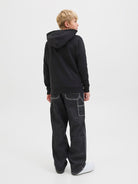 Jack Jones Youths Ari Branding Black Sweat Junior Hoodie Black detail view