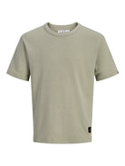 Men's Fusion Waffle Branded Crew Neck Tee - Vetiver-Front VIew