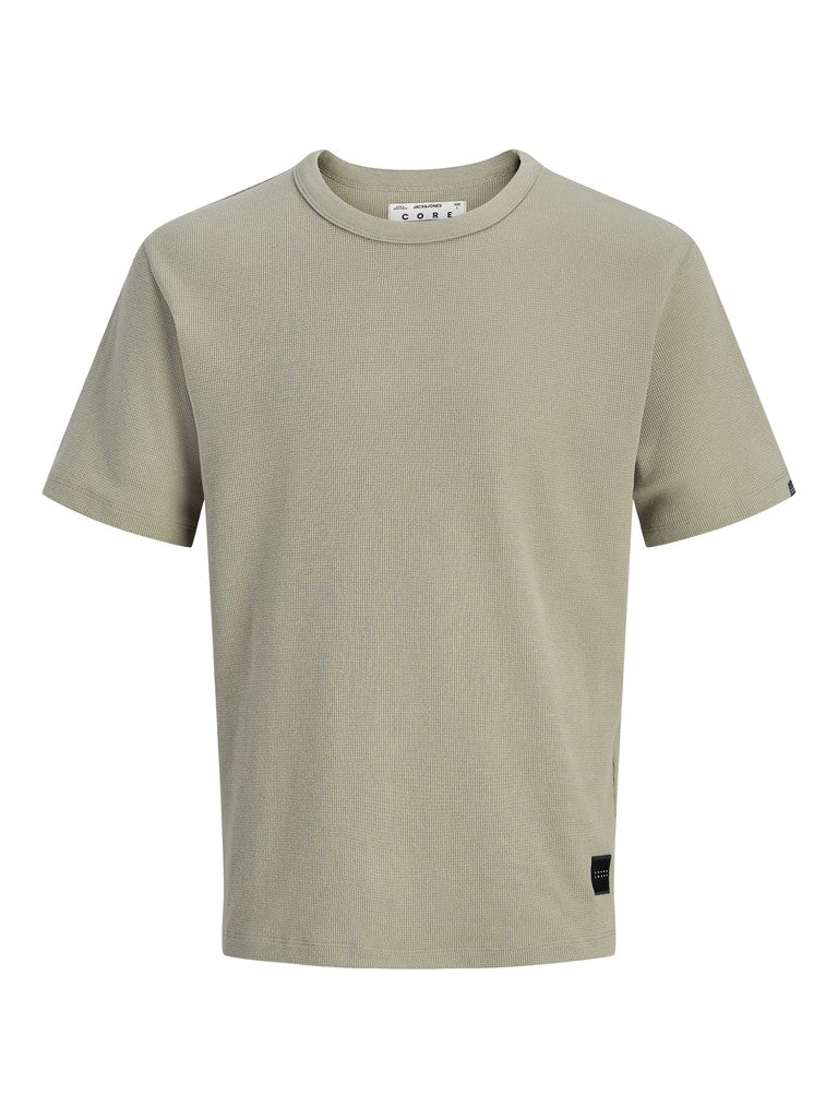 Men's Fusion Waffle Branded Crew Neck Tee - Vetiver-Front VIew