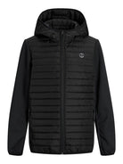 Jack Jones Youths Multi Quilted Jacket Junior-Black BLACK flat front view