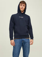 Men's Archie Sweat Hood-Navy Blazer-Model Front View