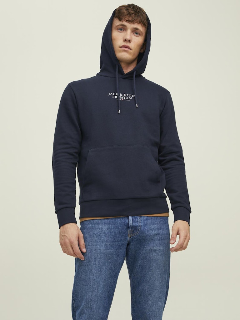 Men's Archie Sweat Hood-Navy Blazer-Model Front View