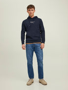 Men's Archie Sweat Hood-Navy Blazer-Model Full Front View