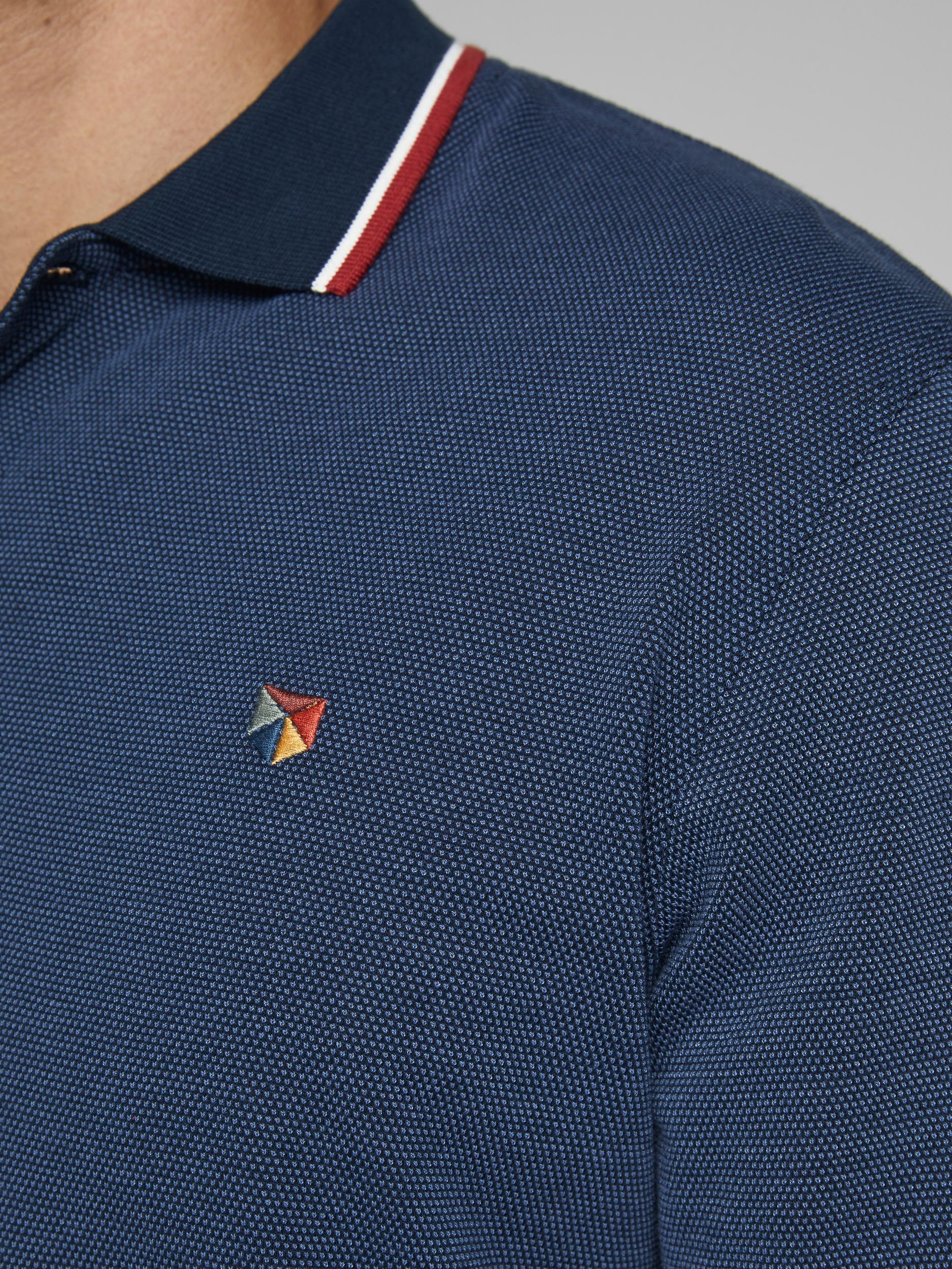 Men's Win Polo Long Sleeve-Navy Blazer-Logo View