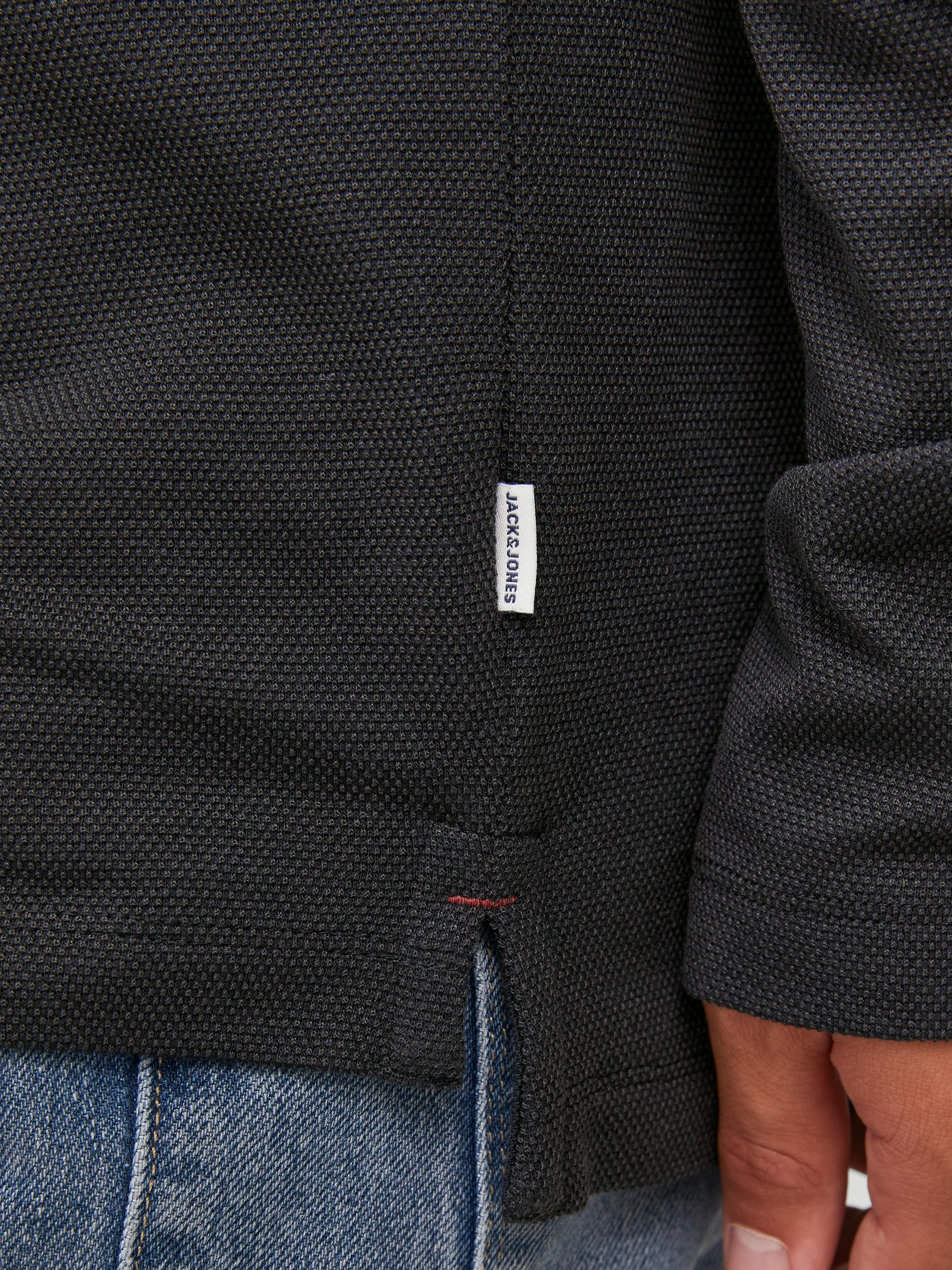 Men's Win Polo Long Sleeve-Black-Tab Logo View