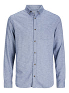 JACK & JONES Classic Faded Denim Melange Shirt Faded Denim back view