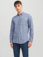JACK & JONES Classic Faded Denim Melange Shirt Faded Denim front view