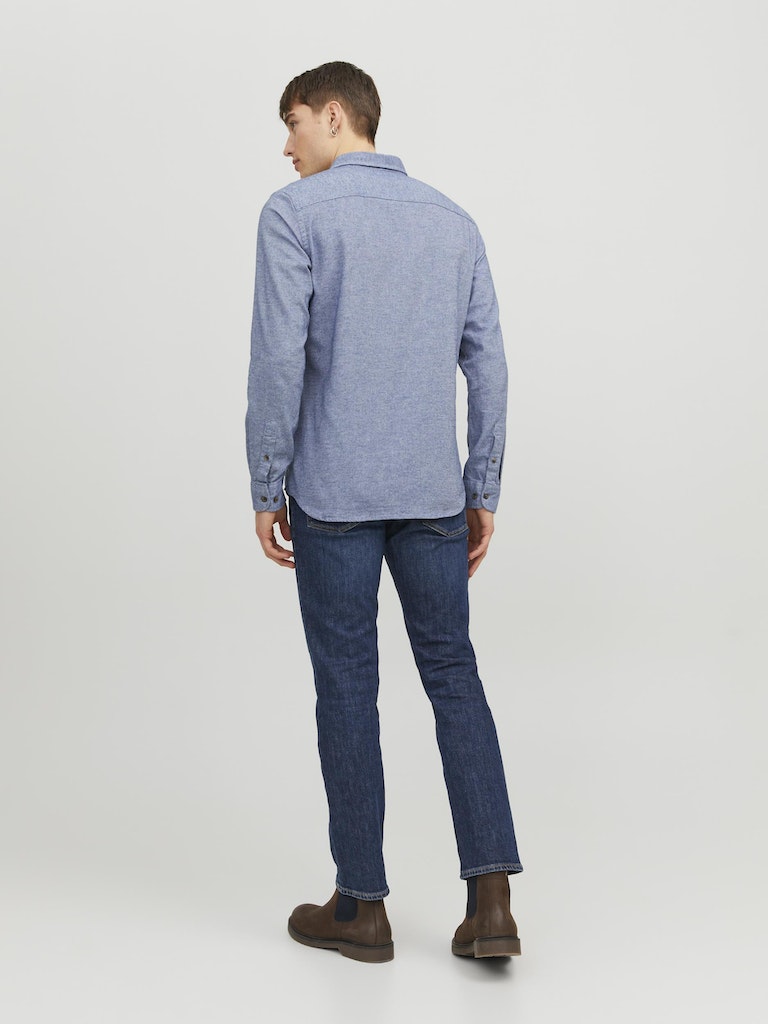 Classic Faded Denim Melange Shirt-Back view