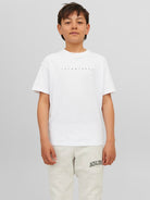 Jack Jones Youths Star Junior T-Shirt-White White front view