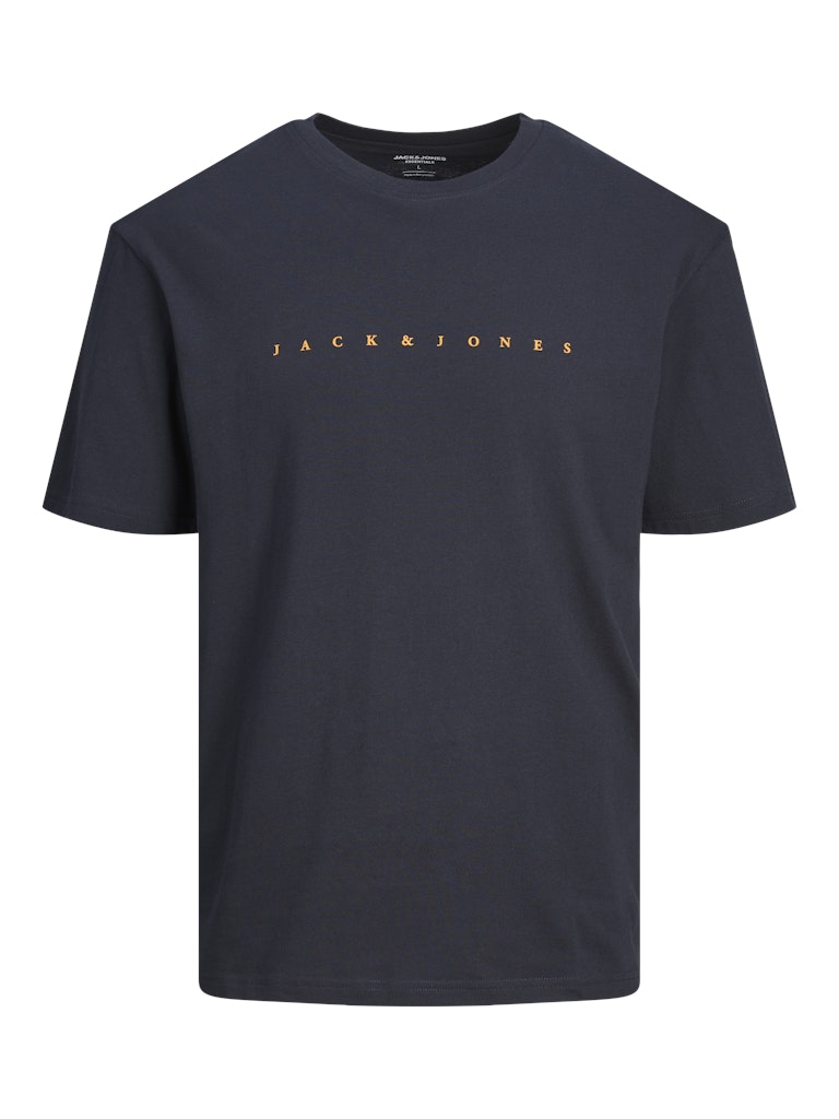 Navy blue t-shirt with 'Jack & Jones' logo on a white background