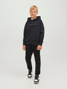Jack Jones Youths Star Junior Hoodie-Black Black detail view