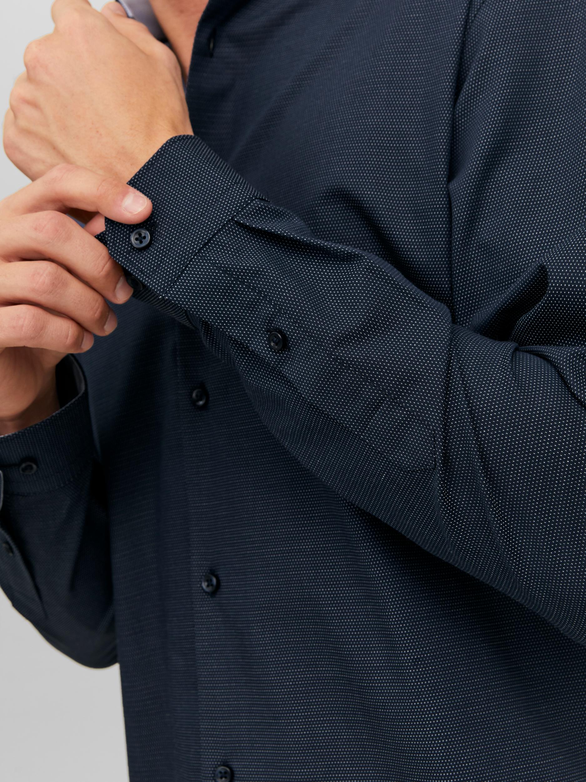 JACK JONES PREMIUM Parker Detail Shirt Long Sleeve - Perfect Navy Perfect Navy flat front view