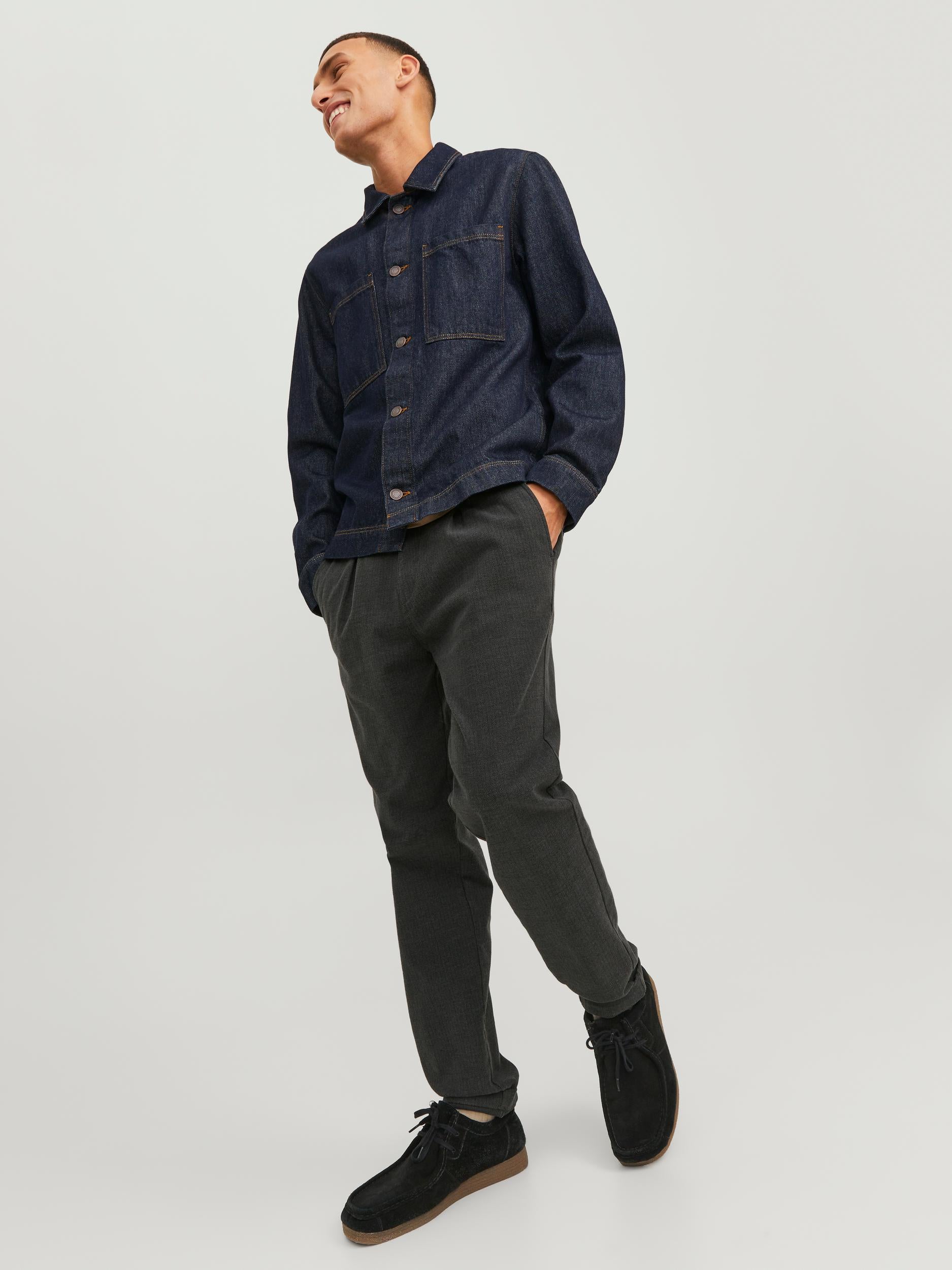 JACK & JONES Tace Harvey Winter Chino-Dark Grey Dark Grey front view