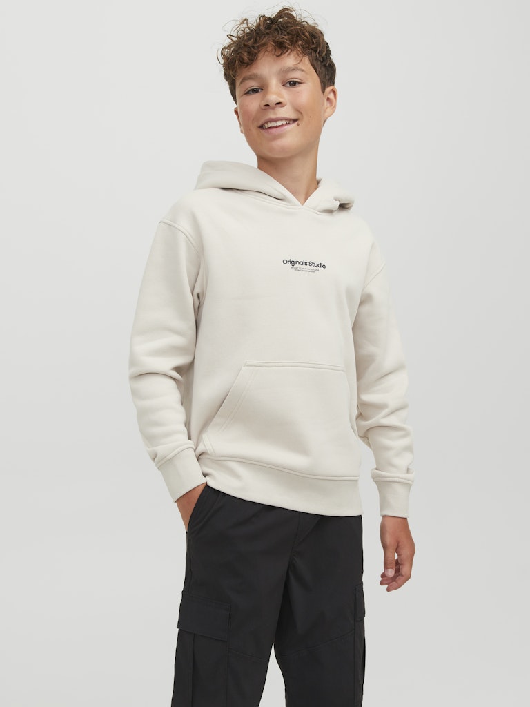 Boy's Vesterbro Sweat Hood Junior-Moonbeam-Model Front View