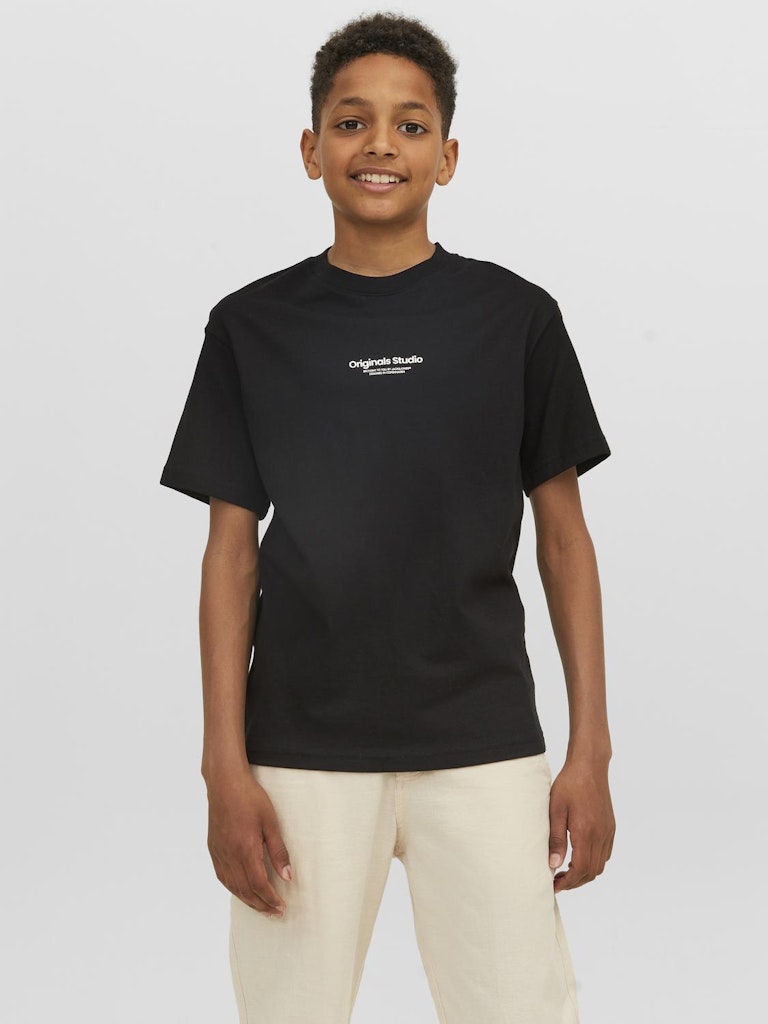 Jack Jones Youths Vesterbro Junior Black Tee Black front view