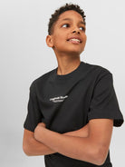 Jack Jones Youths Vesterbro Junior Black Tee Black back view