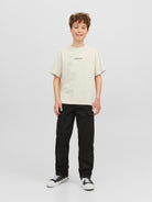 Jack Jones Youths Vesterbro Junior Moonbeam Tee Moonbeam model front view