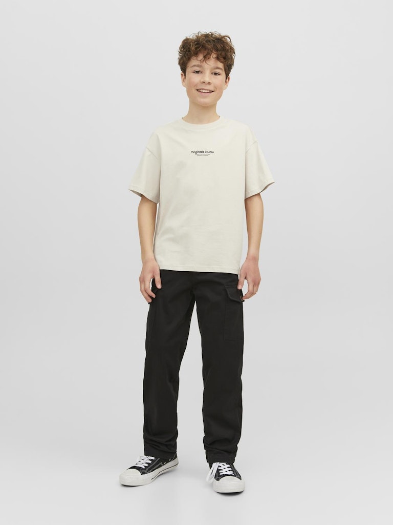 Jack Jones Youths Vesterbro Junior Moonbeam Tee Moonbeam model front view