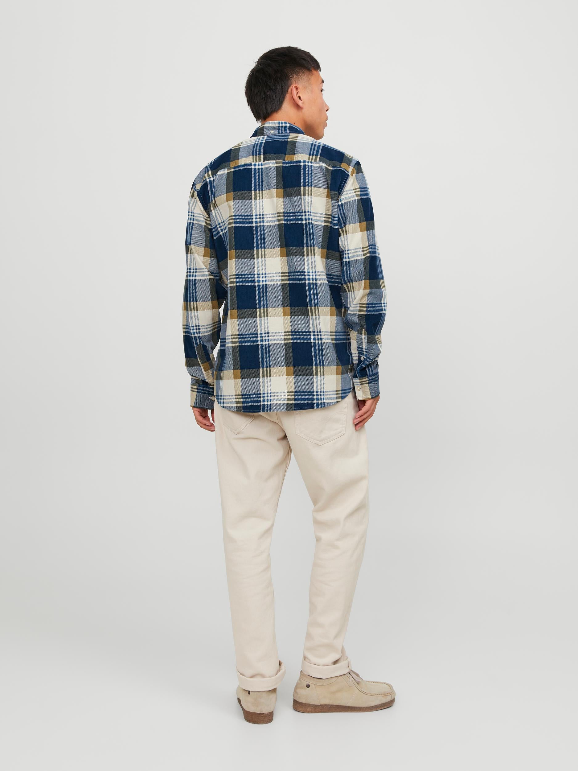 Men's Brook Cord X-mas Shirt Long Sleeve-Titan-Model Back View