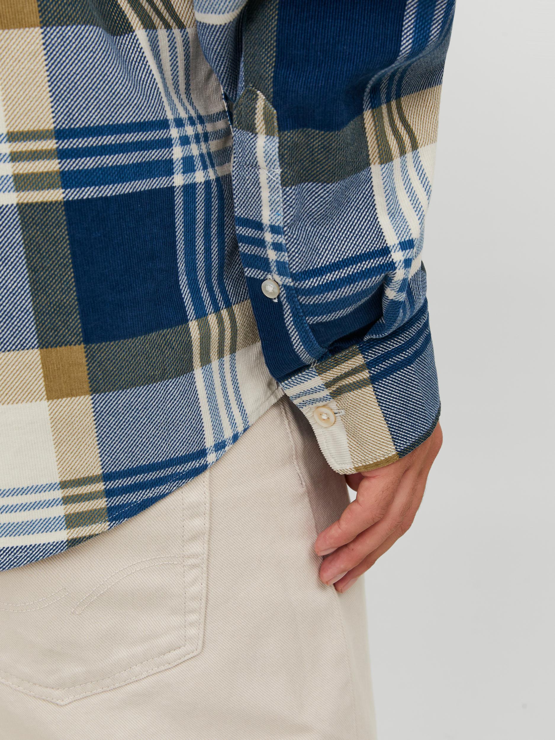 Men's Brook Cord X-mas Shirt Long Sleeve-Titan-Cuff View