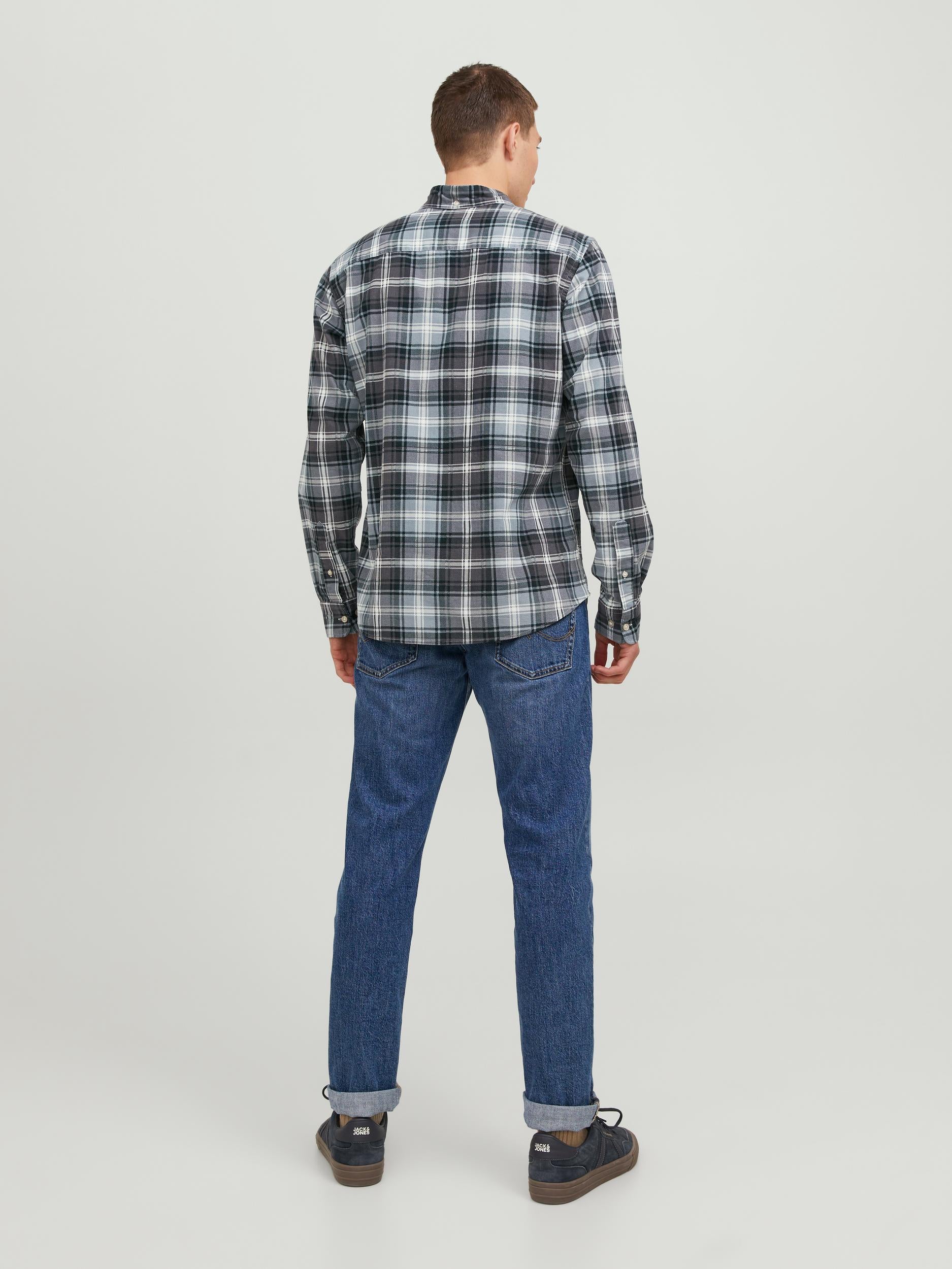 Men's Brook Cord X-mas Shirt Long Sleeve-Whisper White-Model Bakc View