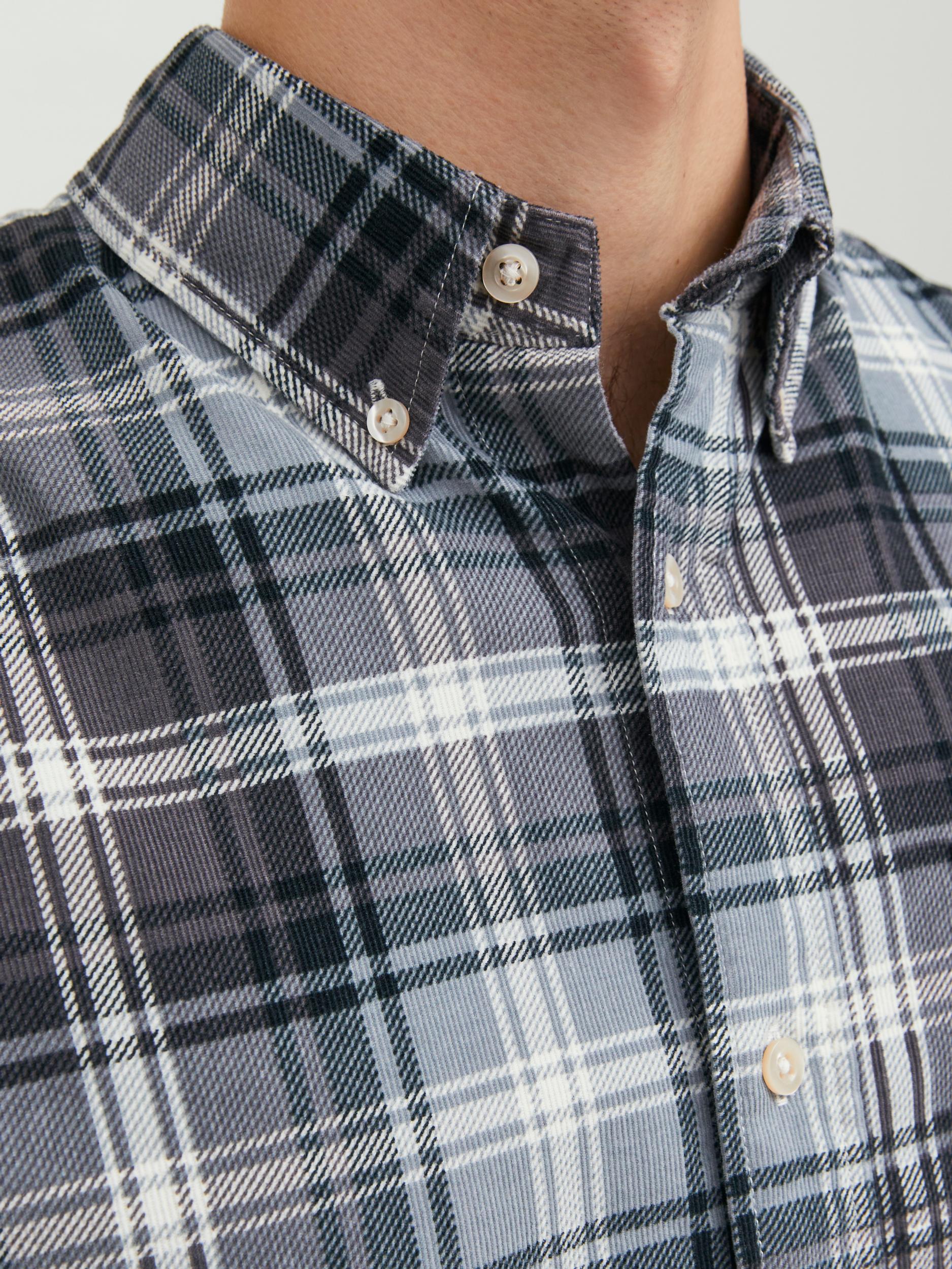Men's Brook Cord X-mas Shirt Long Sleeve-Whisper White-Collar View