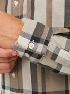 JACK JONES PREMIUM Brook Cord X-mas Shirt Long Sleeve-Pelican Pelican back view
