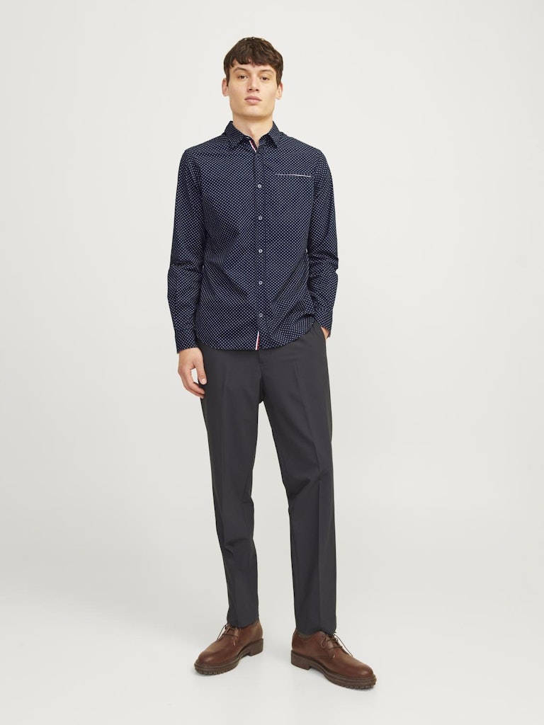 JACK & JONES Remy Detail Sky Captain Shirt Sky Captain model front view