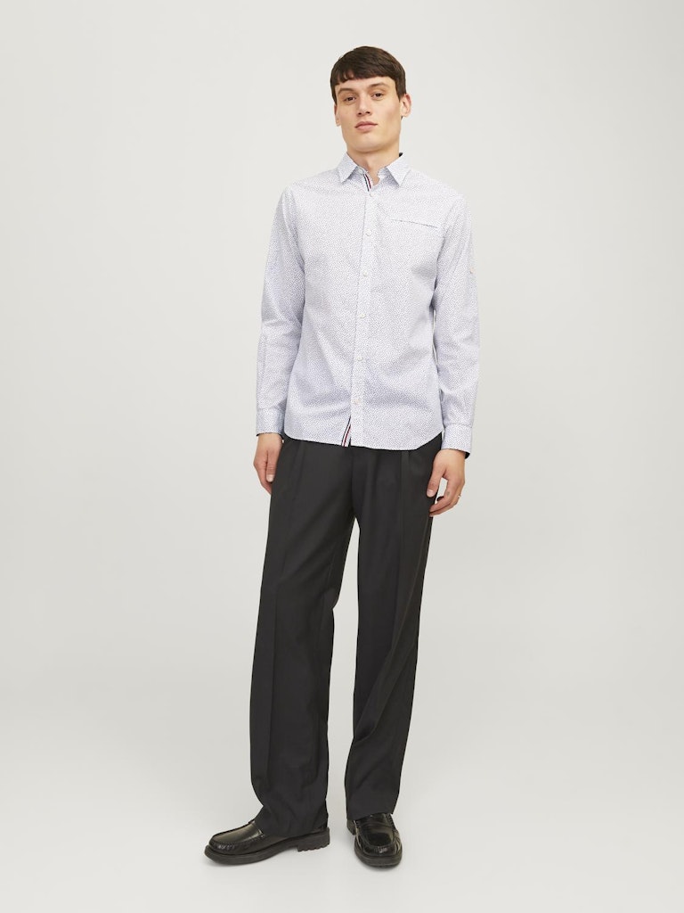 JACK & JONES Remy Detail Bright White Shirt Bright White model front view