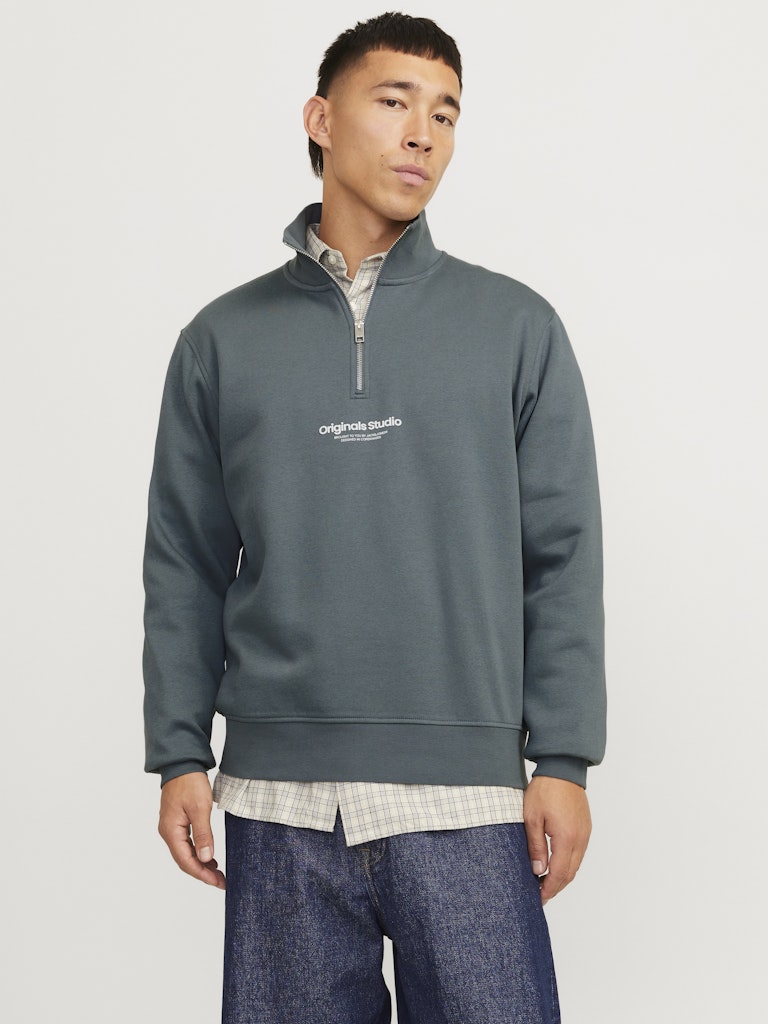 Men's Vesterbro Sweat Quarter Zip-Stormy Weather-Model Front View