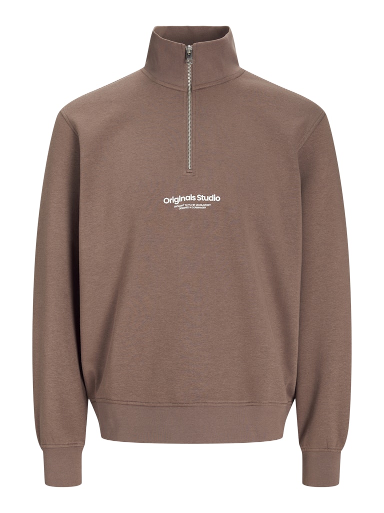 Men's Vesterbro Sweat Quarter Zip-Deep Taupe-Ghost Front View