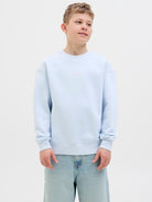 Jack Jones Youths Jorvesterbro Sweat Crew Neck Junior-Skyway Skyway front view