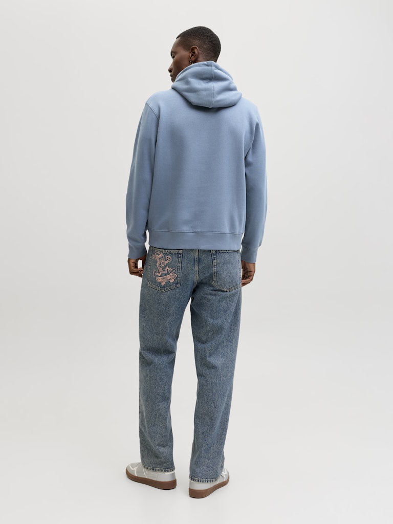 JACK & JONES Star Hoodie-Blue Mirage Blue Mirage back view
