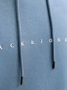 JACK & JONES Star Hoodie-Blue Mirage Blue Mirage flat front view