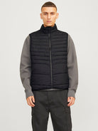 JACK & JONES State Packable Collar Gilet-Black Black front view