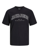 JACK & JONES Caleb Varsity Black Tee Black detail view